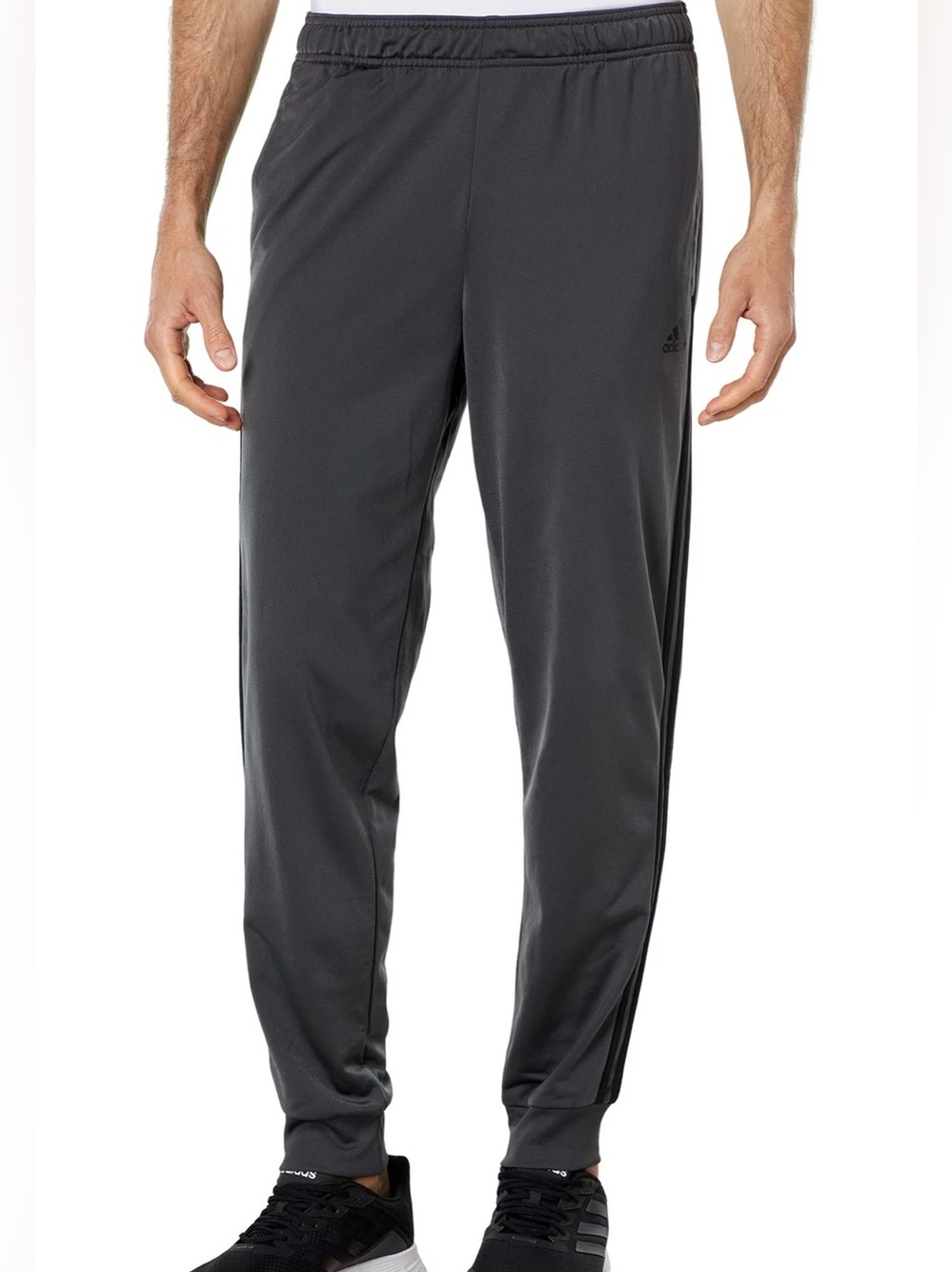 Adidas Men's 3-Stripes Tricot Tapered Track Pants Grey/ Black Size Small NWT